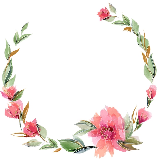 Coroa floral rosa com delicadas flores rosas perfumadas