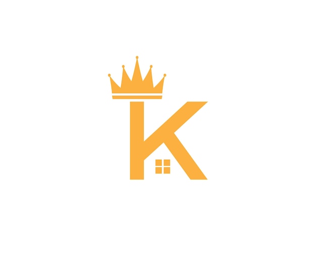 Vetor coroa no logotipo imobiliário da letra k