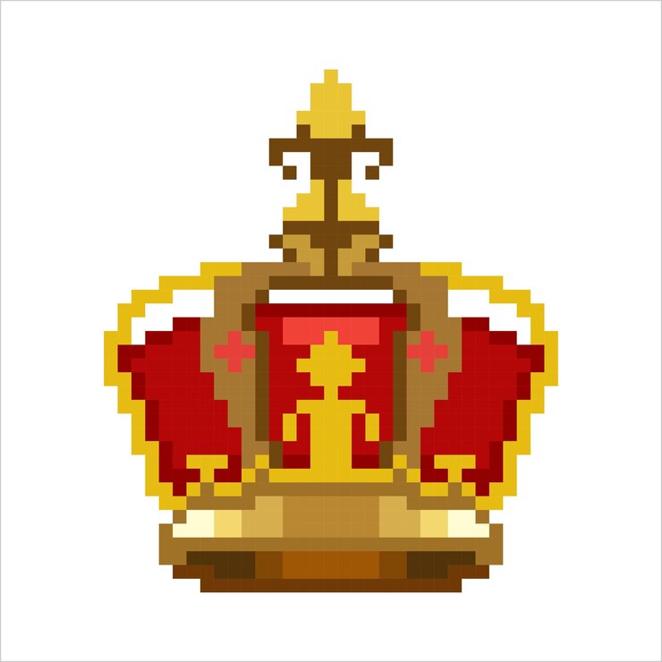 Vetor coroa real da arte pixel