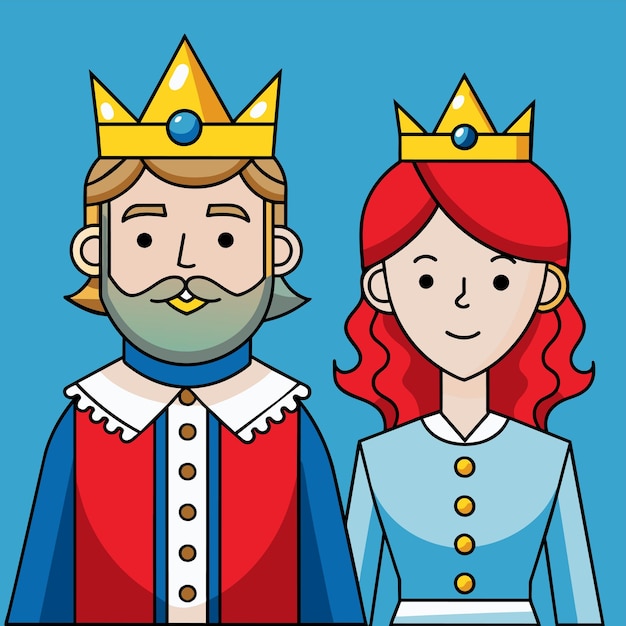 Vetor coroa real rei monarquia reino desenhado à mão personagem de desenho animado adesivo ícone conceito isolado