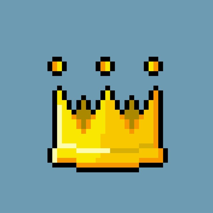 Vetor coroa simples com estilo pixel art
