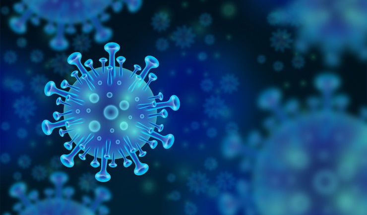 Corona Virus Fundo azul