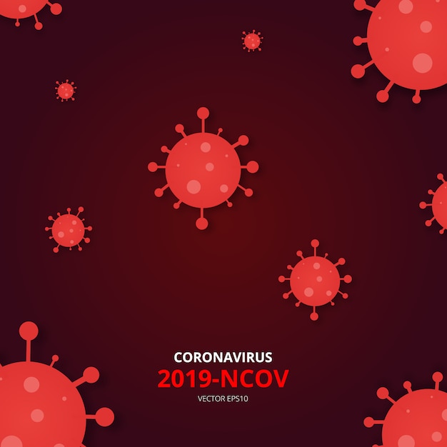 Coronavírus 2019-nCoV. COVID-19. Propagação global de vírus e doenças. Infecção respiratória por patógenos na China. Conceito de coronavírus. Ilustração vetorial