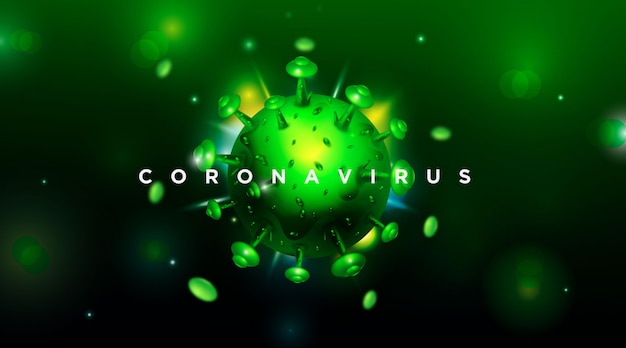 Coronavírus 2019-ncov e fundo de vírus com células de doença vector eps