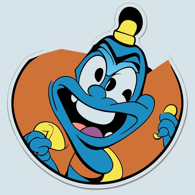 Corpo azul smurf desenhado à mão plano elegante adesivo de desenho animado conceito de ícone ilustração isolada