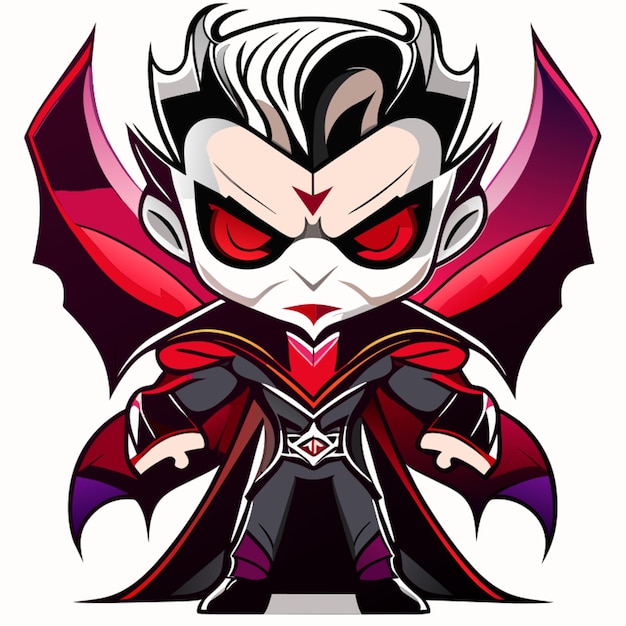 Vetor corpo completo estilo mascote personagem vampiro frente voltado para fundo branco ilustração vetorial