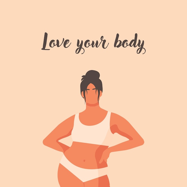 Corpo de mulher corpo positivo além dos estereótipos meninas de beleza vestindo roupa interior