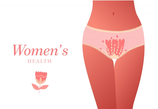 Corpo feminino bonito e conceito de higiene e saúde das mulheres. menopausa, incontinência urinária,