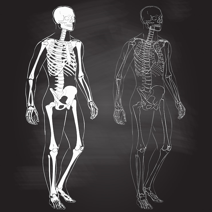 Vetor corpo humano e esqueleto