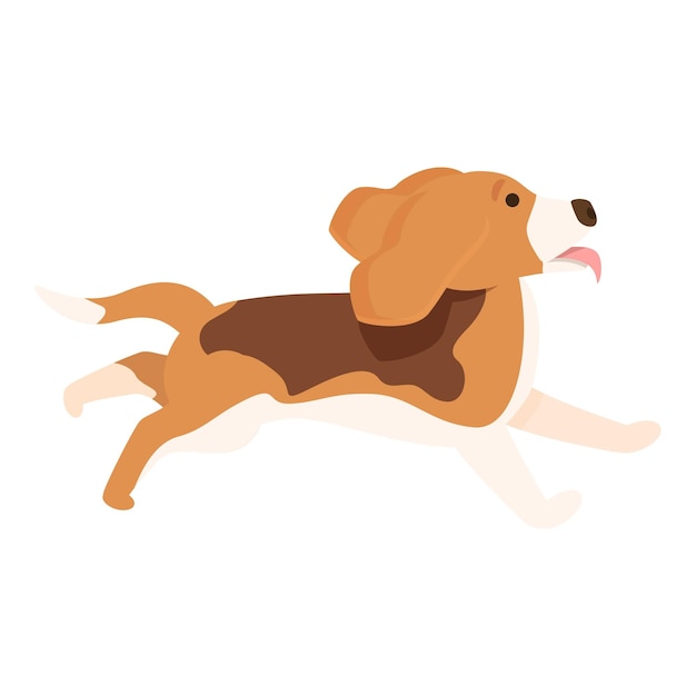 Vetor corra, jogue, cão, ícone, desenho animado, vetorial, cachorrinho, animal, bonito, canino