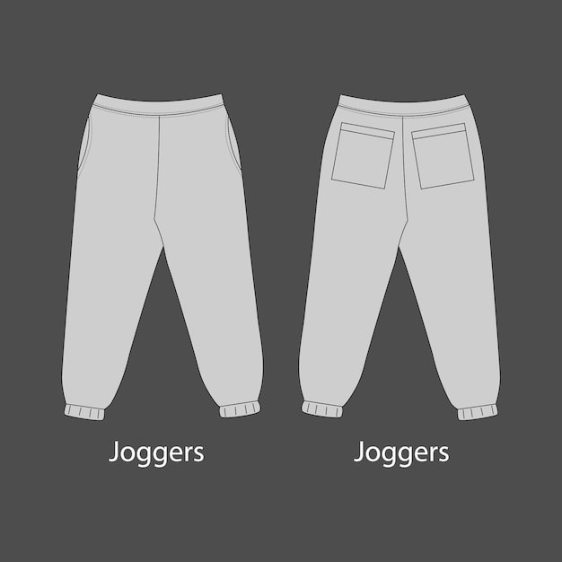 Vetor corredores de ajuste solto. calça jogger em moletom com cordão elástico na cintura em estilo descontraído