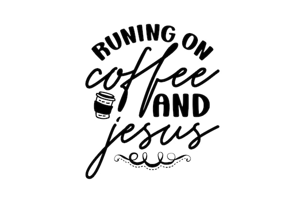 Vetor correndo com café e jesus