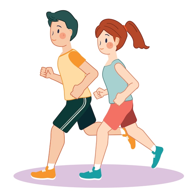 Corrida de exercício dos desenhos animados