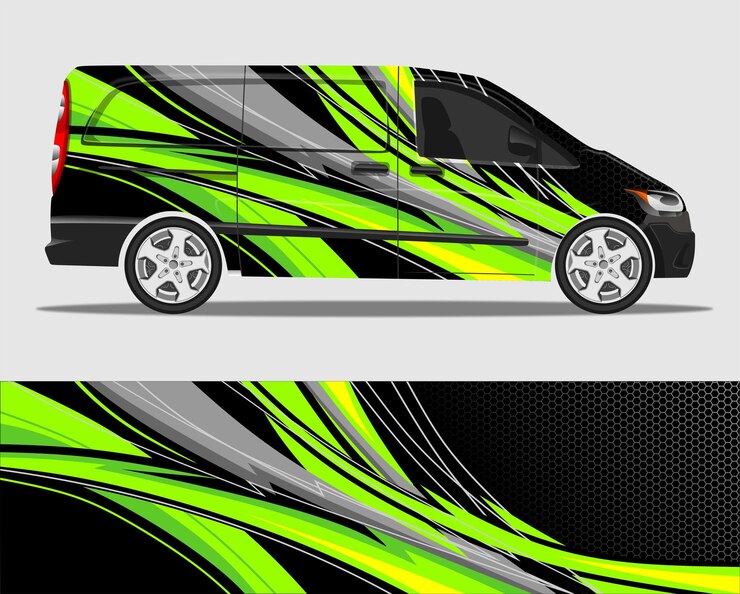 Corrida de listras abstratas de design gráfico de decalque de envoltório de carro