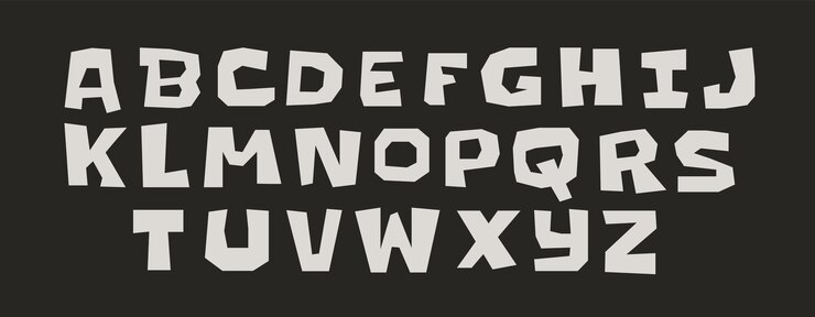 Vetor cortar papel letras do alfabeto conjunto de colagem scrapbook font