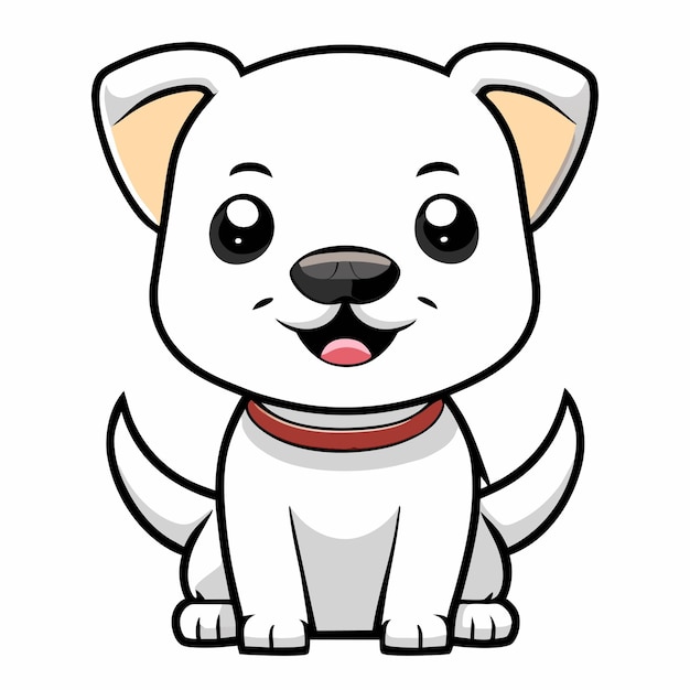 Vetor corte cão mão desenhada cartoon adesivo ícone conceito ilustração isolada