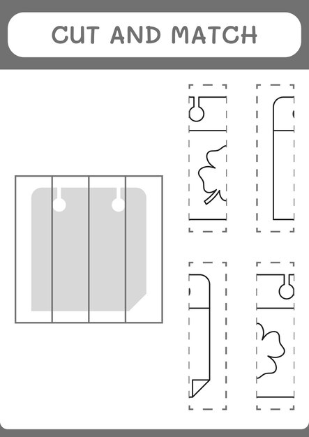 Corte e combine partes do jogo de calendário para crianças Planilha imprimível de ilustração vetorial