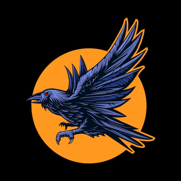 Vetor corvo voar