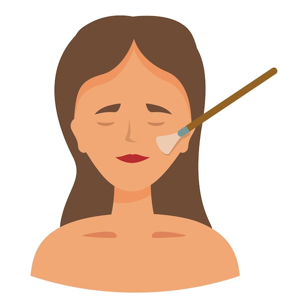 Cosmético aplicando máscara de barro no rosto da mulher com um pincel