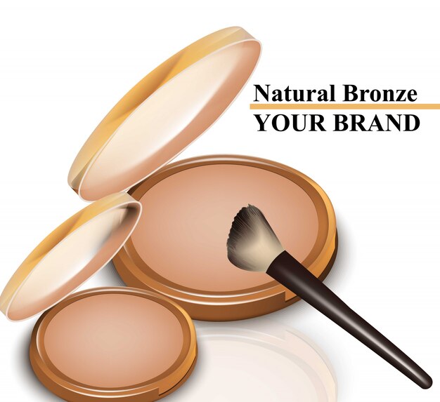 Vetor cosméticos de coroa de bronze natural isolados no branco vector