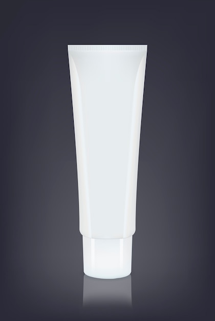 cosméticos vazios brancos, recipiente de creme, tubo. Isolado. Ilustração realista
