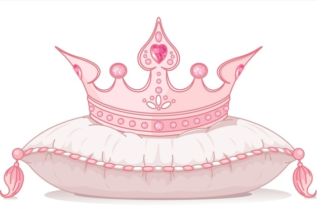 Vetor couronne princesse e baguete mágica