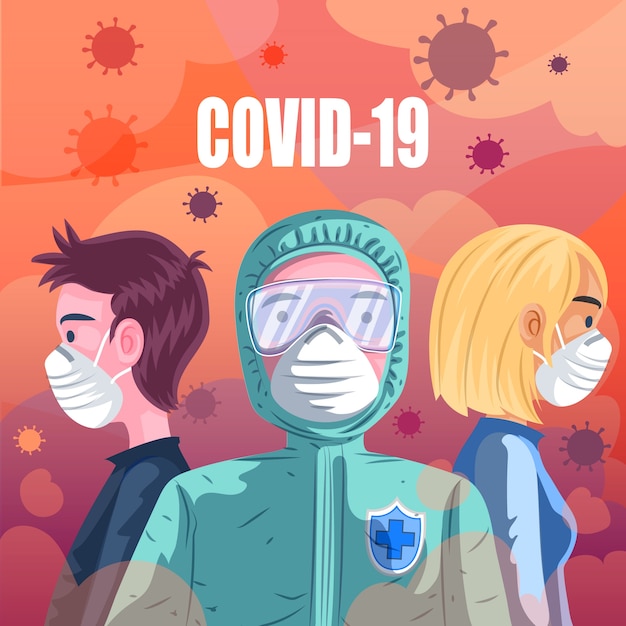 Vetor covid 19 conceito de pandemia