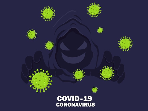 Covid 19 epidemia de coronavírus. projeto conceitual de uma campanha antivírus. ilustração de imagem vetorial