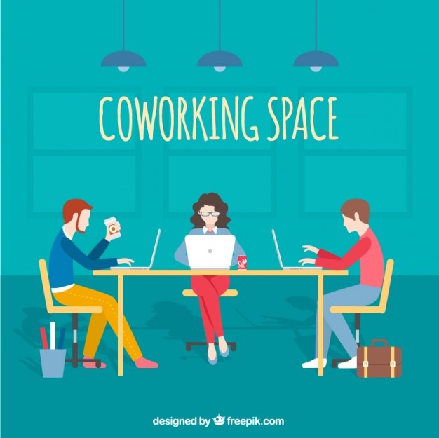 Vetor coworking ilustração espaço