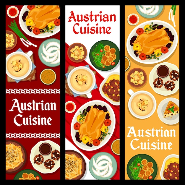 Cozinha austríaca. conjunto de banner vertical