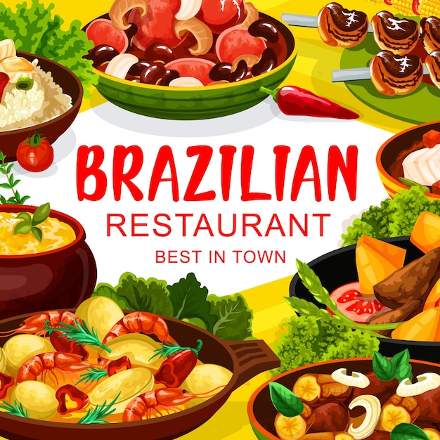 Vetor cozinha brasileira comida brasil pratos tradicionais