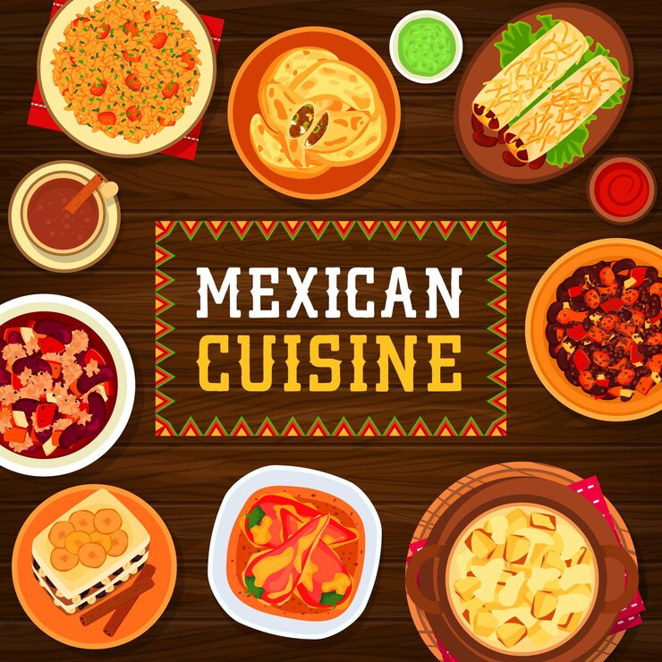 Vetor cozinha mexicana tacos de pato com pato