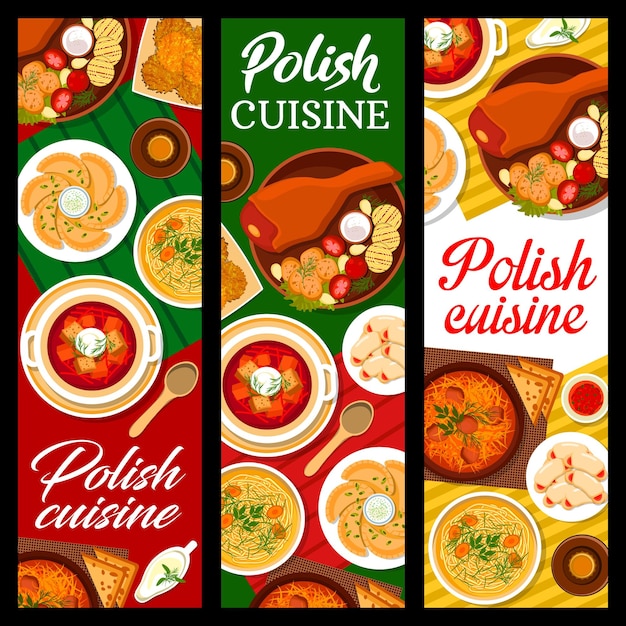 Cozinha polonesa banners sobremesa de carne vegetal