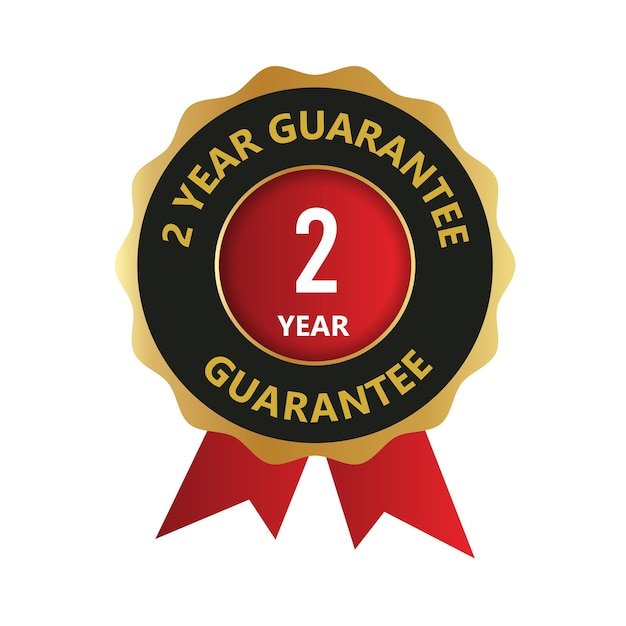 Crachá de garantia de 2 anos, certificado de garantia, logotipo de garantia de 2 anos, garantia de ano logo vector p