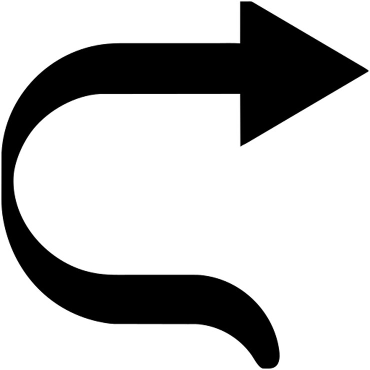 Vetor craft uma flecha curva apontando para a esquerda significando um ícone de retorno ou ação de volta