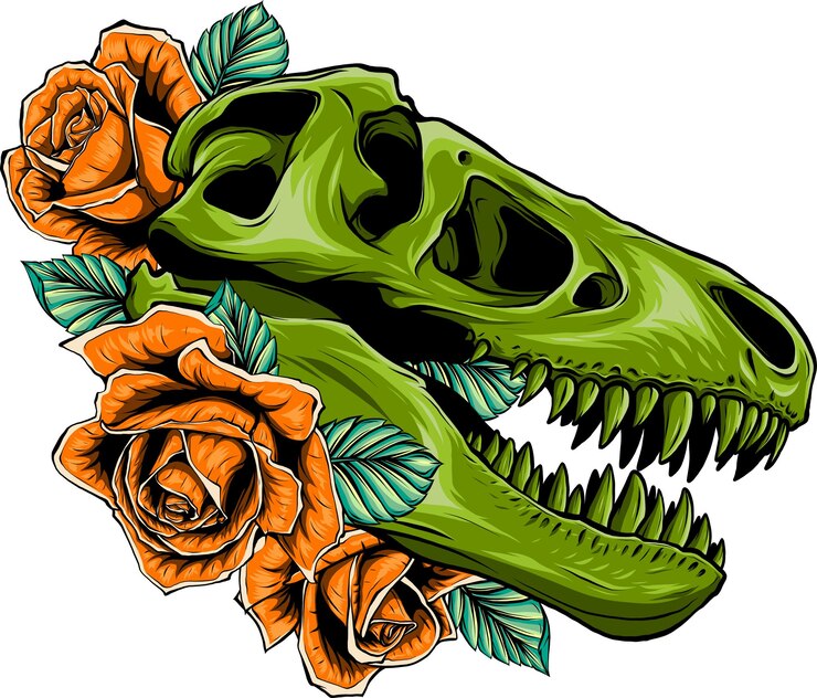 Vetor crânio de dinossauro tiranossauro rex ilustração vetorial