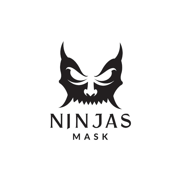 Crânio monstro máscara ninja cultura logotipo design vetor gráfico símbolo ícone sinal ilustração criativo