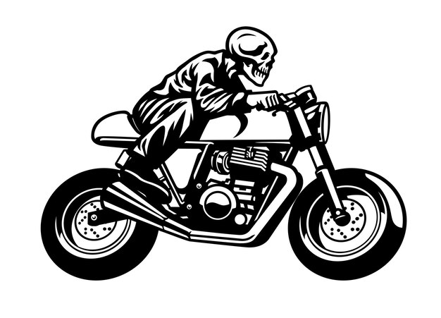 desenhos animados de crânios de motociclistas. 9007166 Vetor no Vecteezy