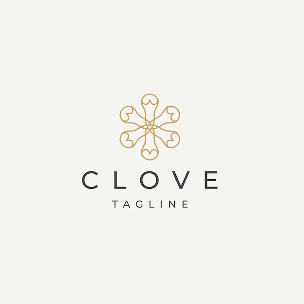 Cravo logotipo ícone design modelo ilustração vetorial plana