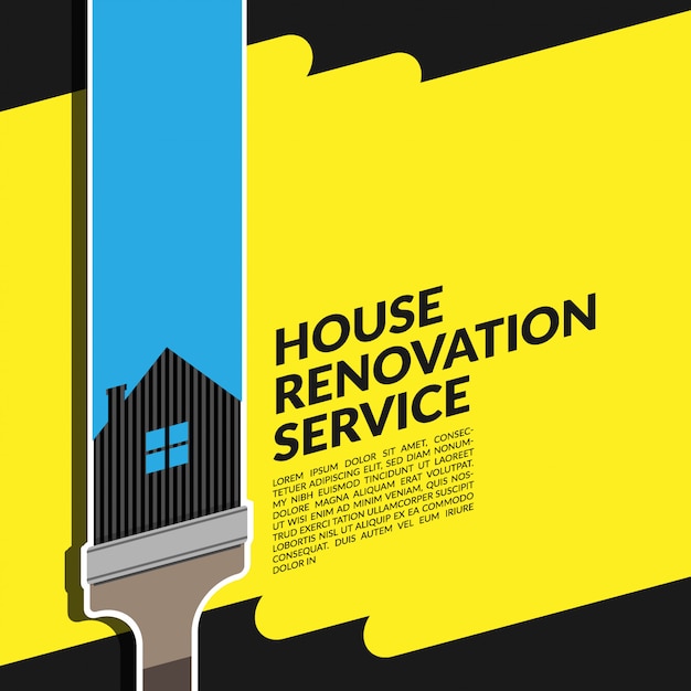 Creative house renovation service logotipo azul