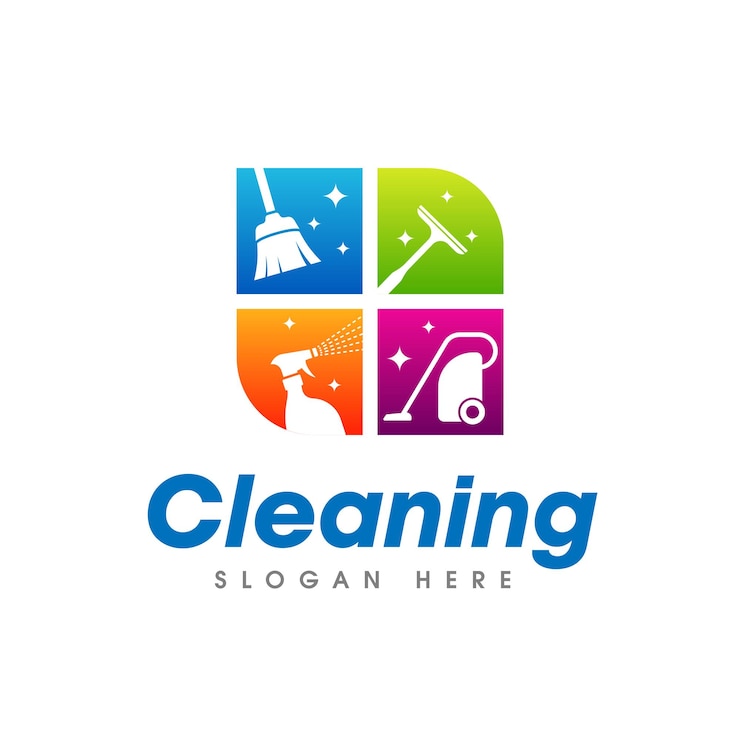Vetor creativo serviço de limpeza logotipo de negócio símbolo icon design template