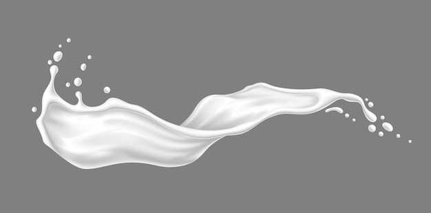 Creme de leite branco ou iogurte fluxo de onda salpicar isolado realista 3d vetor jato cremoso criando um salpicar delicioso Seu abraço sedoso convida uma sensação deliciosa uma sinfonia de frescura e sabor