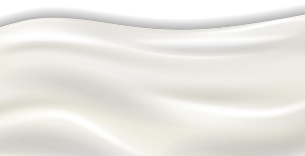 Creme líquido realista de fluxo branco ou ilustração vetorial de iogurte lácteo