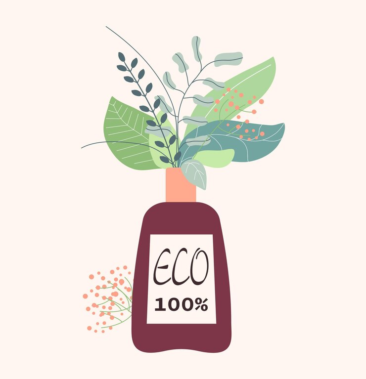 Creme orgânico natural Não testado em animais Ilustração vetorial sobre ecofriendly