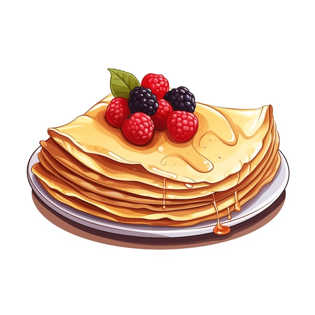 Vetor crepes vetor clipart fundo branco