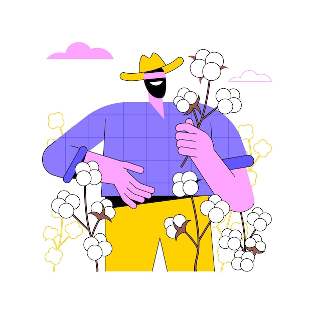 Vetor crescendo ilustrações vetoriais de desenhos animados isolados de algodão