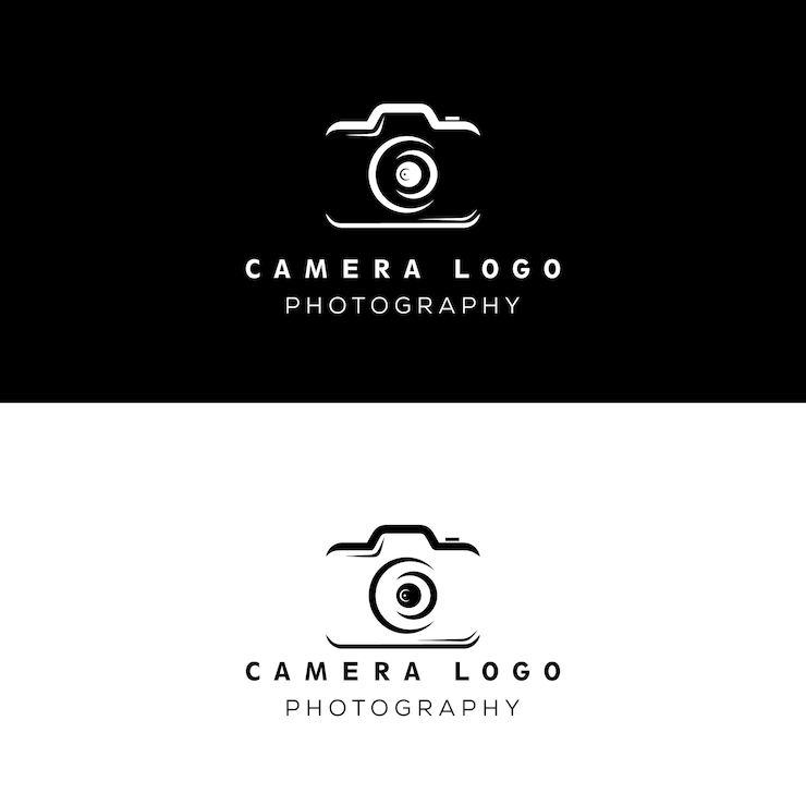 Vetor criação de logotipo para uma empresa de fotografia de câmeras.