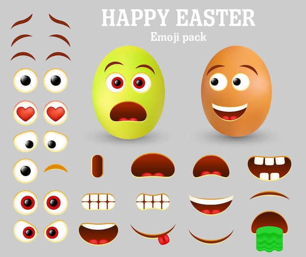 Criador de emoticons de fabricante de emoji de ovo de páscoa vetorial