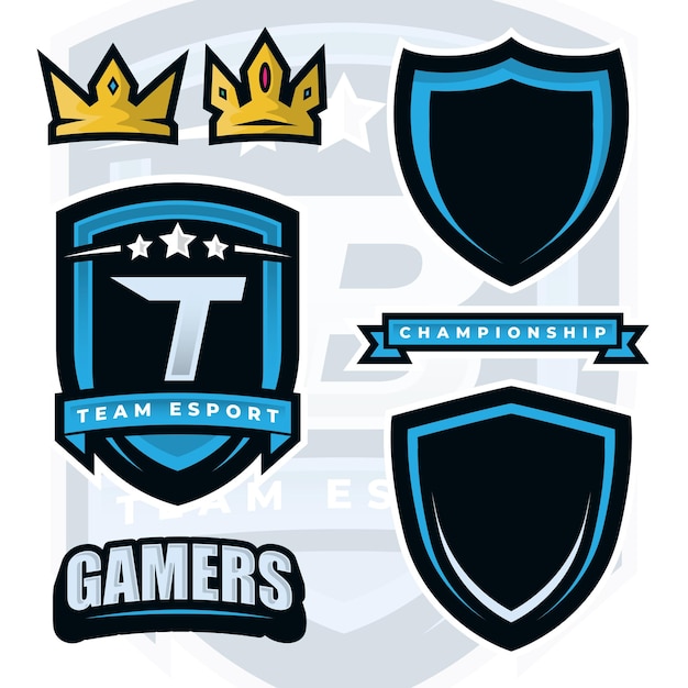 Vetor criador de modelo de logotipo de jogadores de esports letra t para elemento de design de logotipo de jogos esport