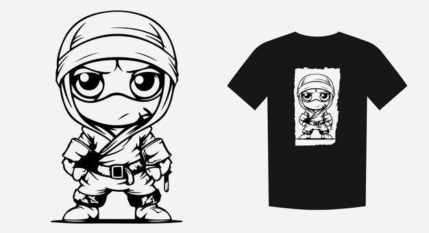 Baixar Vetor De Desenho De T-shirt De Desenho Animado Infantil Ninja